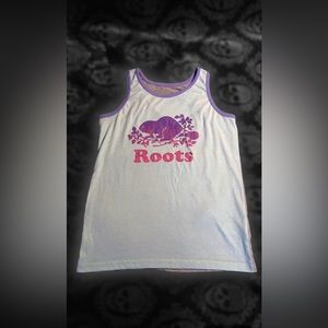 Roots tank top NWT activewear -casual wear with multicoloured logo on the front